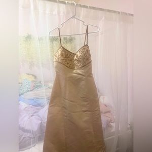 Creme beaded Donna Gray Prom dress size 4